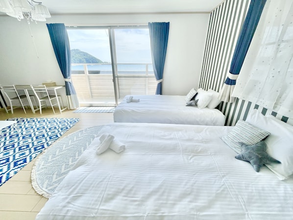 Casa panorâmica, 3 quartos, terraço, vista para o oceano | 2 quartos, individualmente decorados, individualmente mobiliados