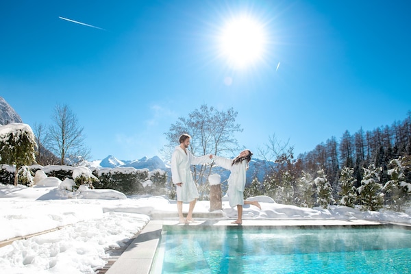 Outdoor pool, open 2:00 PM to 7:00 PM, sun loungers