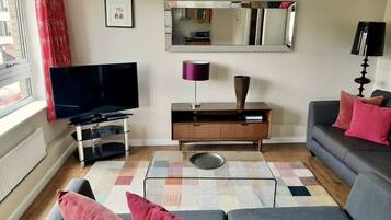 Superior Apartment, 2 Bedrooms, Private Bathroom | Living area | 43-inch Smart TV with digital channels, Netflix, streaming services