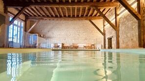 Indoor pool, open 8:30 AM to 8:00 PM, free cabanas, sun loungers