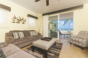 Standard Apartment, 2 Bedrooms, Ocean View, Beachfront | Living area - The Palms by Dream Makers (Jacó)