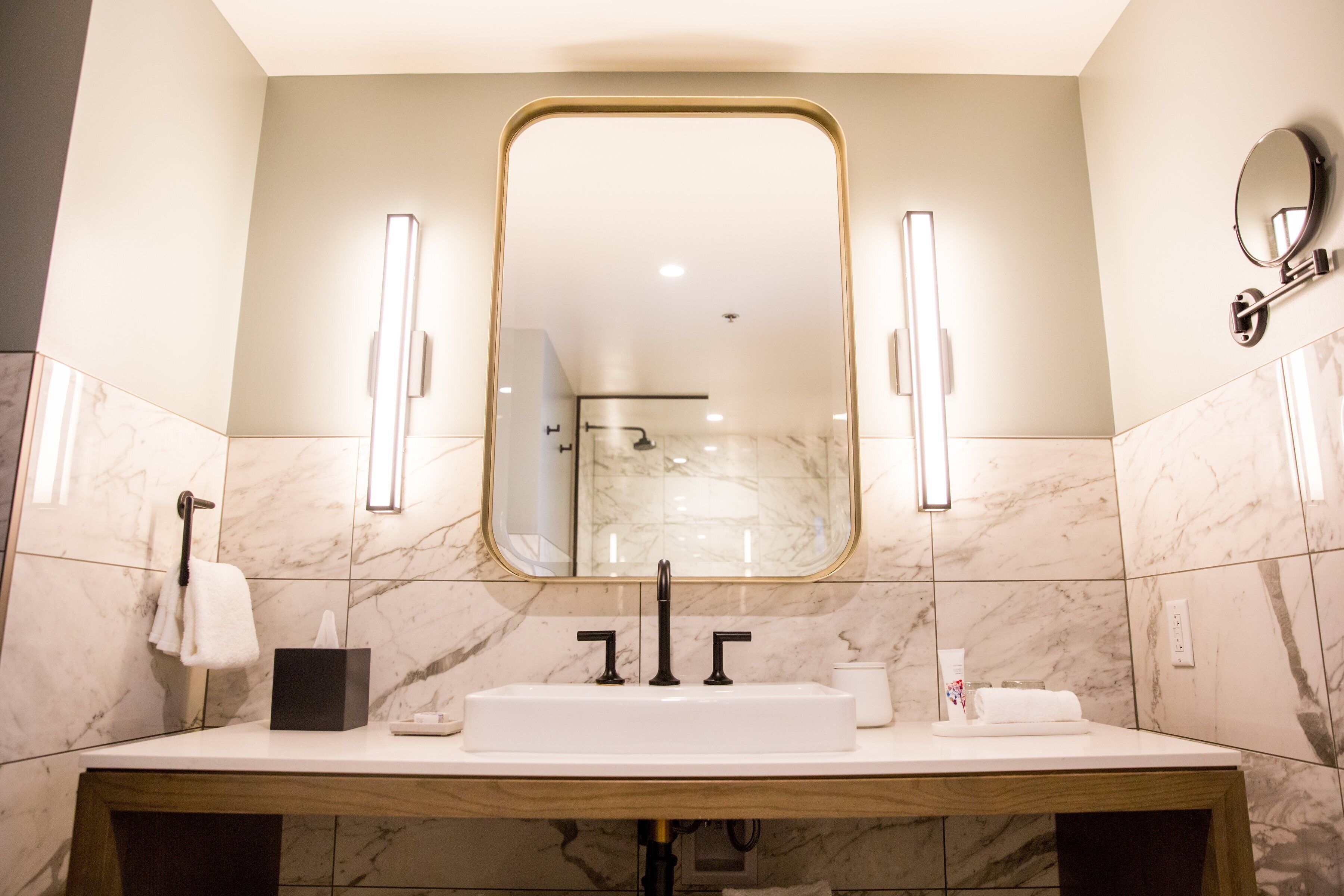 free toiletries, hair dryer, bathrobes, towels