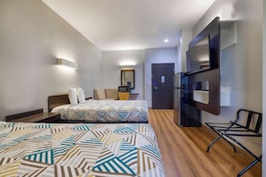 Standard Room, 2 Double Beds, Non Smoking, Refrigerator & Microwave | Free WiFi, bed sheets