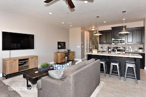Townhome, Multiple Beds, Golf View (Another Day In Paradise) | Living area | Flat-screen TV, DVD player