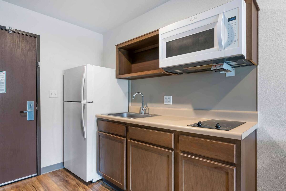 standard studio, non smoking, refrigerator & microwave | private kitchen | full-sized fridge, microwave, stovetop, freezer
