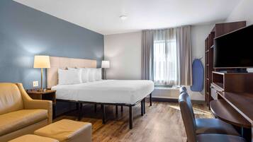 Deluxe-studiolejlighed - ikke-ryger - køleskab og mikrobølgeovn | Skrivebord, arbejdsområde til bærbare computere, strygejern/strygebræt