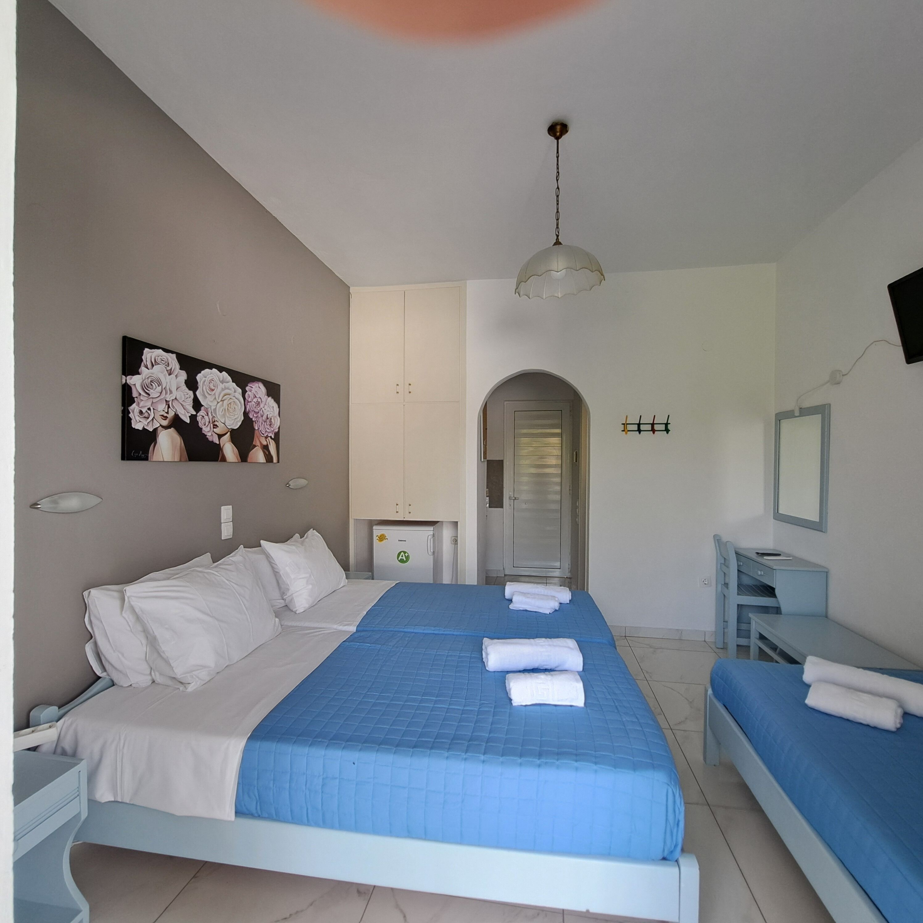 Desk, soundproofing, iron/ironing board, rollaway beds