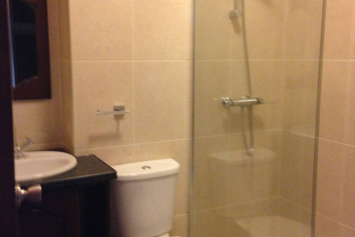 free toiletries, hair dryer, towels