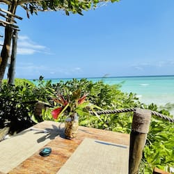 Lunch, dinner served; Mediterranean cuisine, beach views