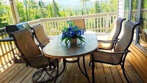 Outdoor dining - Luxury 7BR/7BA Mountain Retreat with Sauna, Hot Tub, and Stunning Views (Mendel)