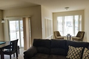 TV, DVD player, video library