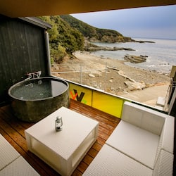 Japanese-Style Corner Room with Open-Air Bath and Sea View - Ground Floor | Deep soaking bathtub