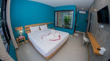 Superior Double | Desk, blackout drapes, iron/ironing board, rollaway beds