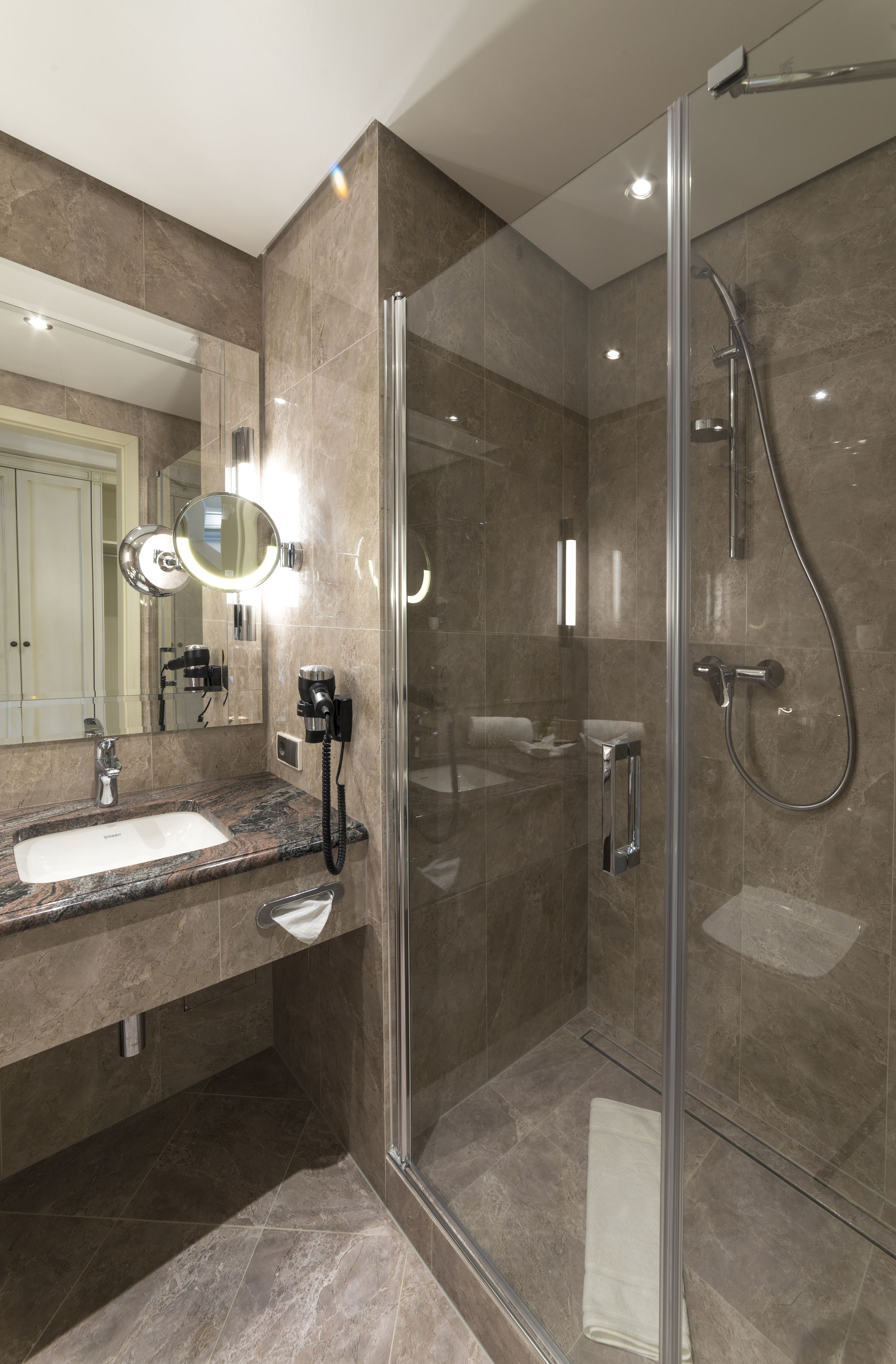 free toiletries, hair dryer, bathrobes, slippers