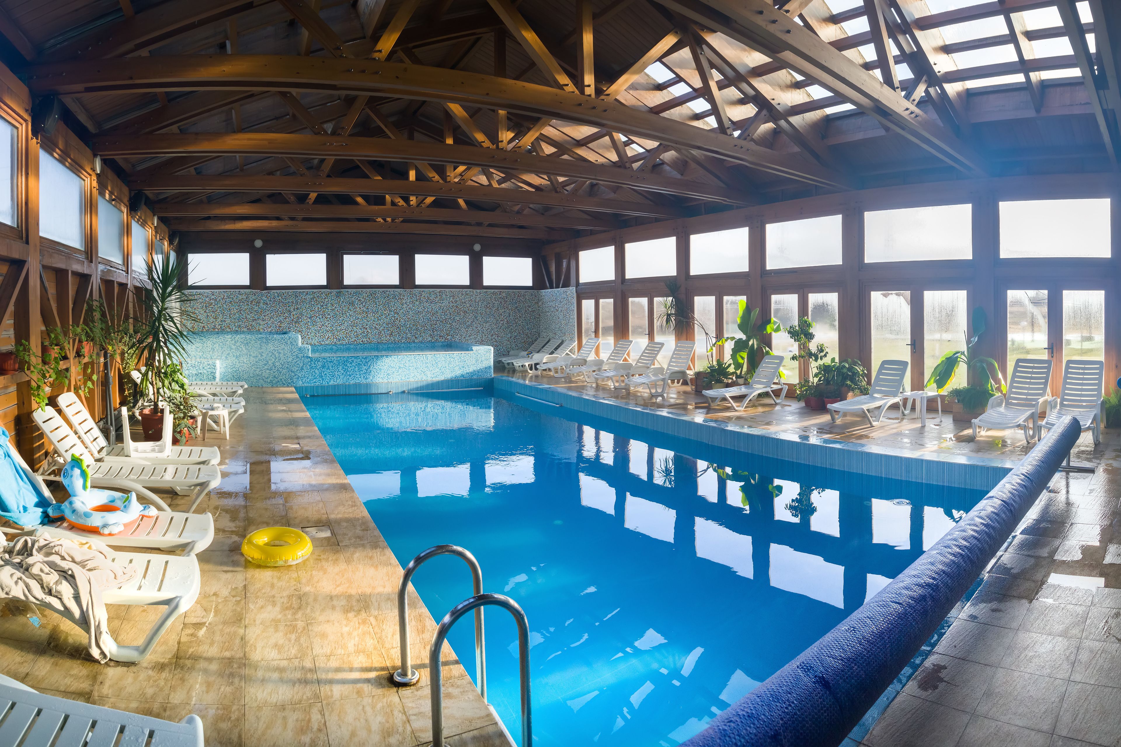 Indoor pool, seasonal outdoor pool