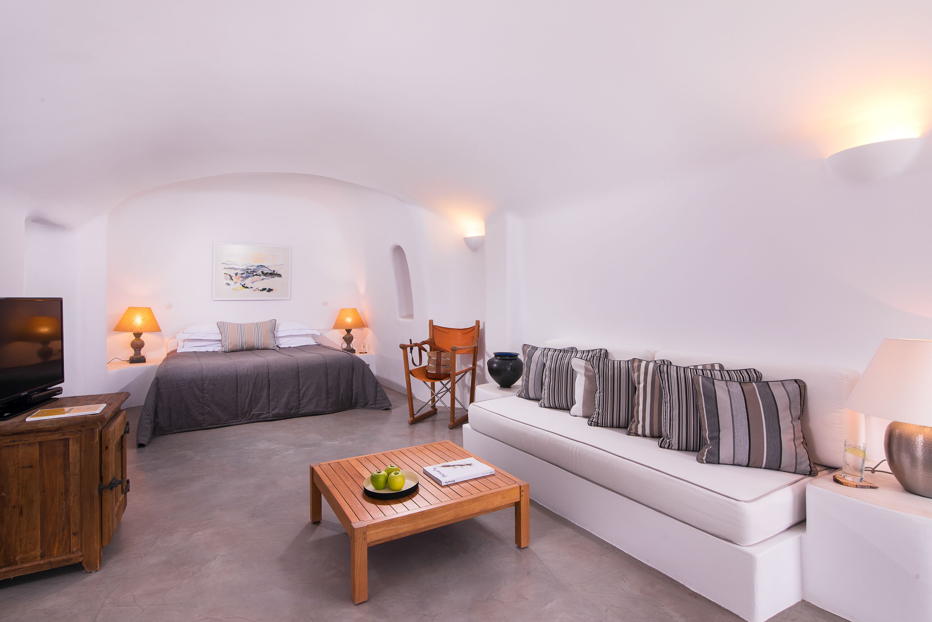 Louisa Cave Suite with Caldera View | 1 chambre, literie de qualité supérieure, minibar
