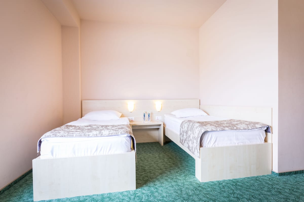 Desk, blackout drapes, soundproofing, iron/ironing board