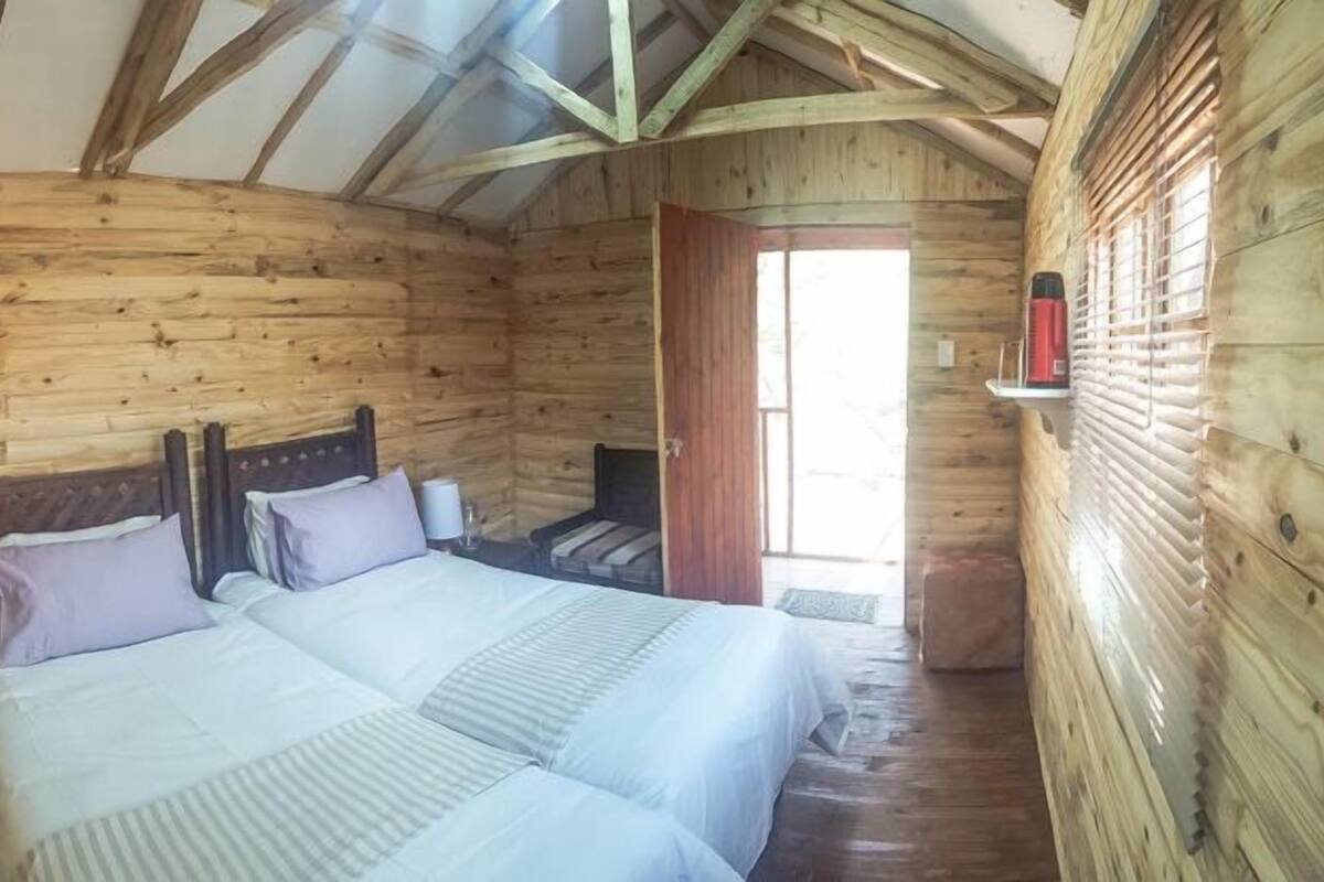 Standard Cabin | Egyptian cotton sheets, premium bedding, memory-foam beds, desk