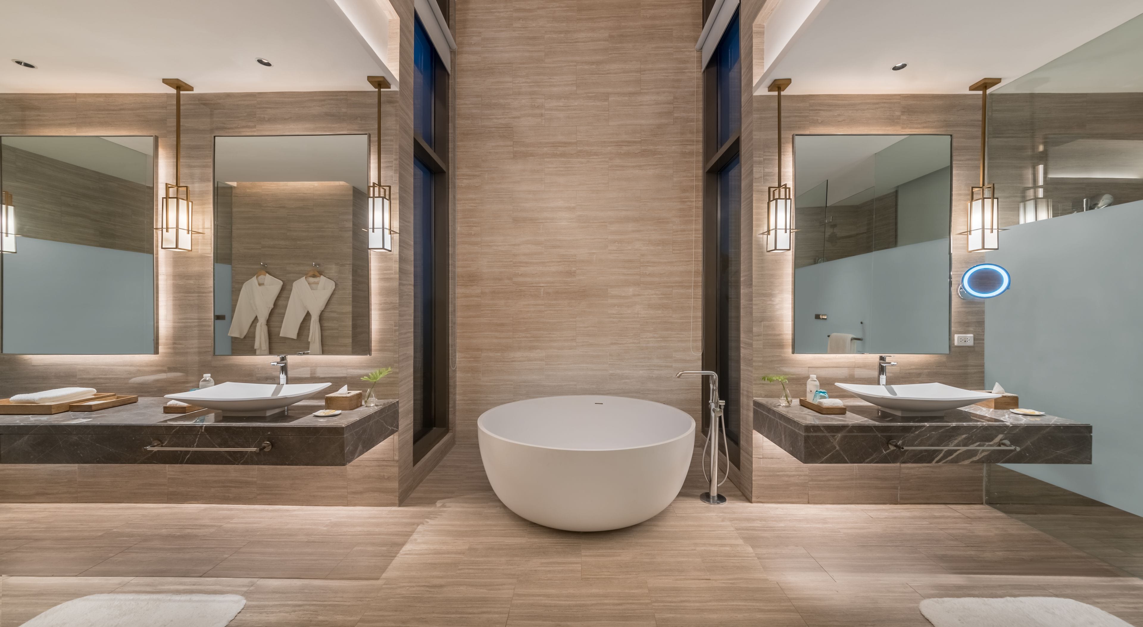 presidential villa | bathroom | separate bathtub and shower, free toiletries, hair dryer, bathrobes