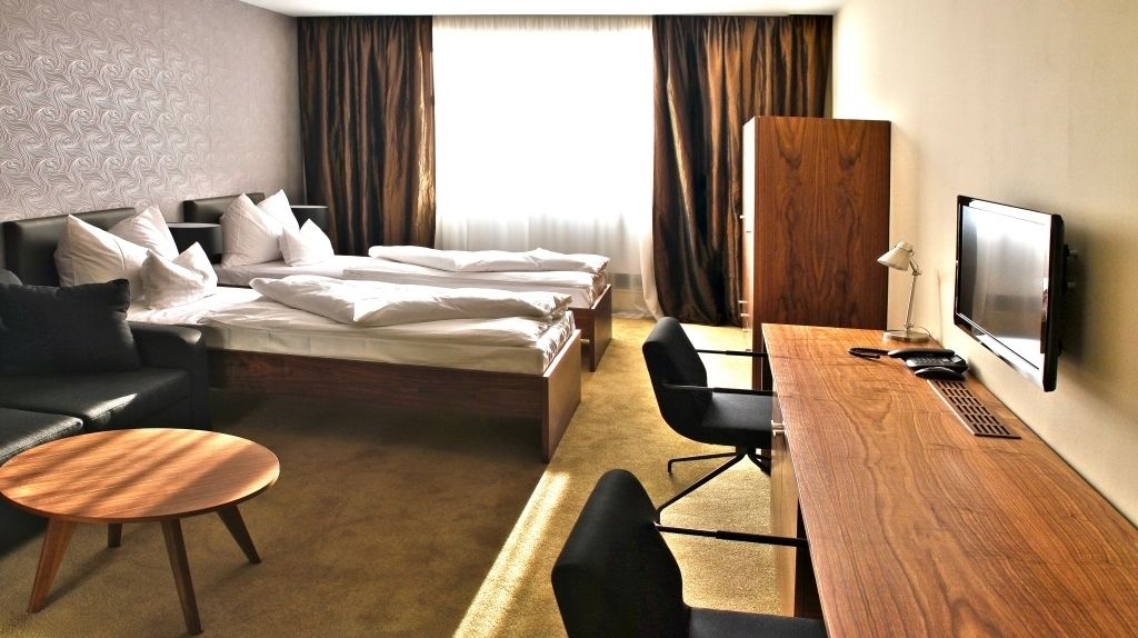 double or twin room | in-room safe, desk, blackout curtains, iron/ironing board