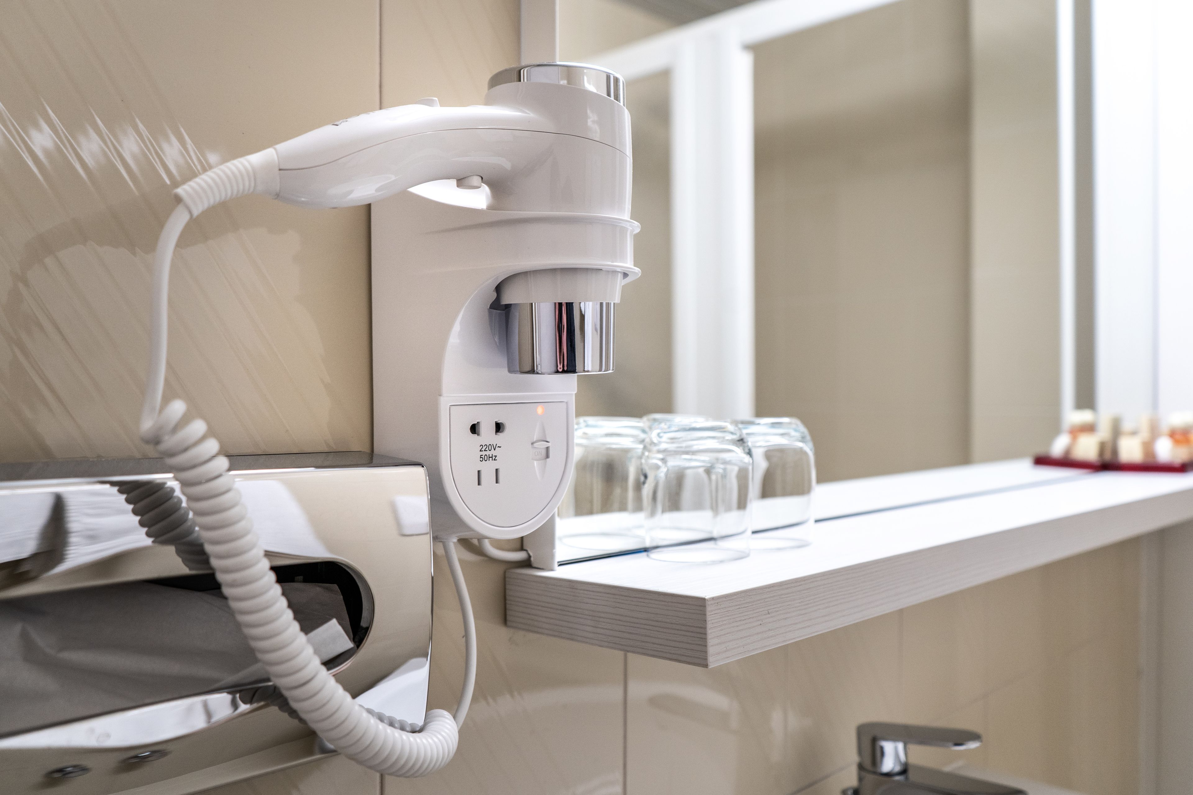 shower, free toiletries, hair dryer, bathrobes