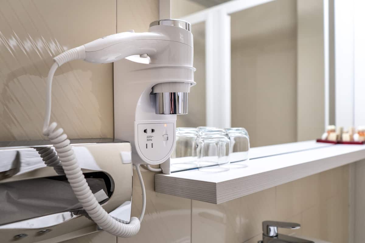 shower, free toiletries, hair dryer, bathrobes