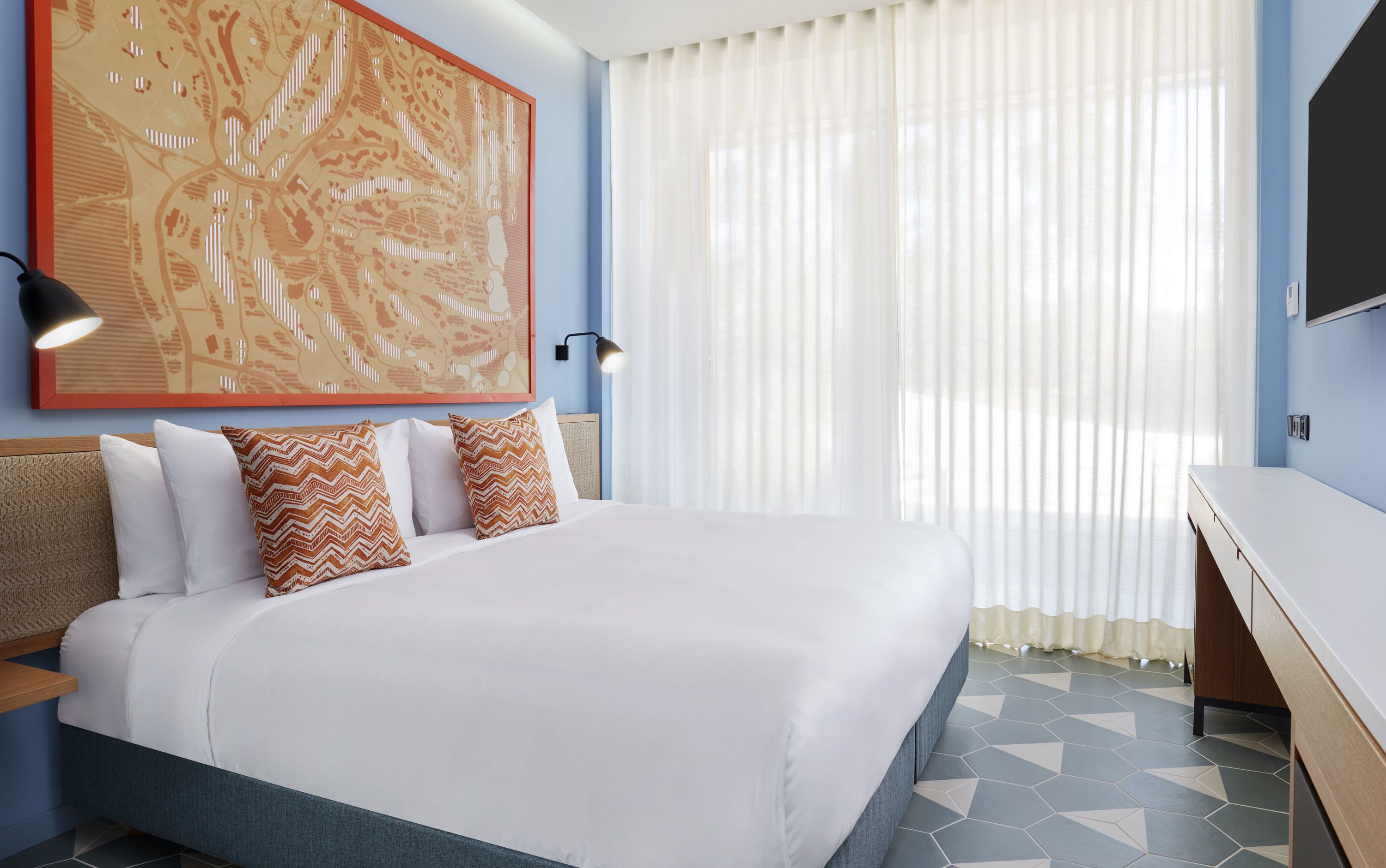 premium bedding, in-room safe, desk, blackout curtains