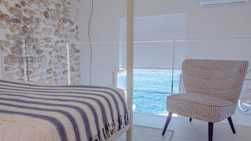 Condo panorámico, 2 habitaciones, balcón, frente al océano | 1 habitación, sábanas de algodón egipcio y ropa de cama de alta calidad