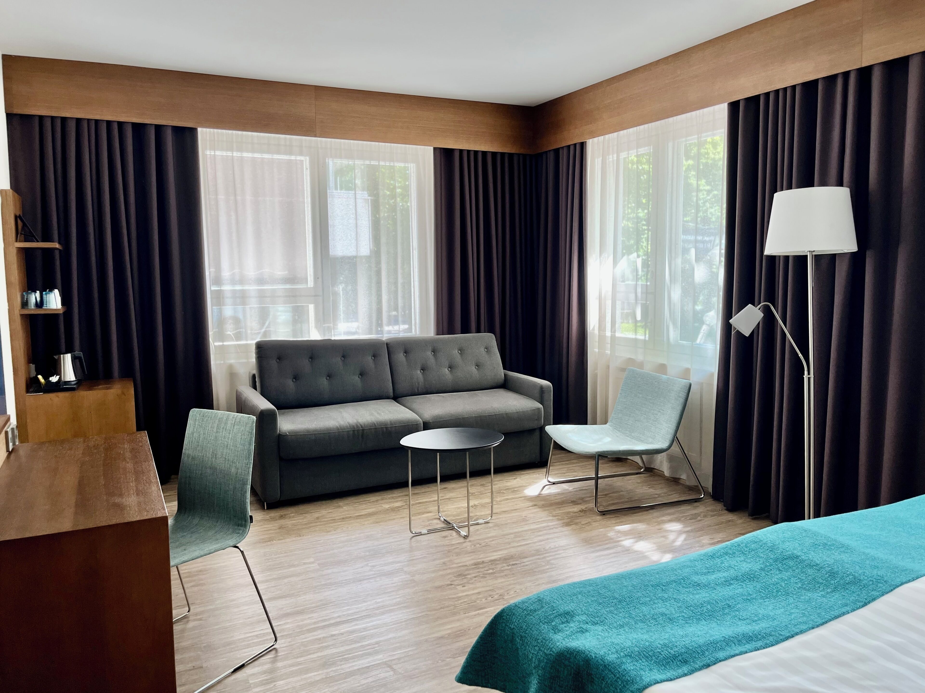 Desk, blackout curtains, iron/ironing board, free WiFi