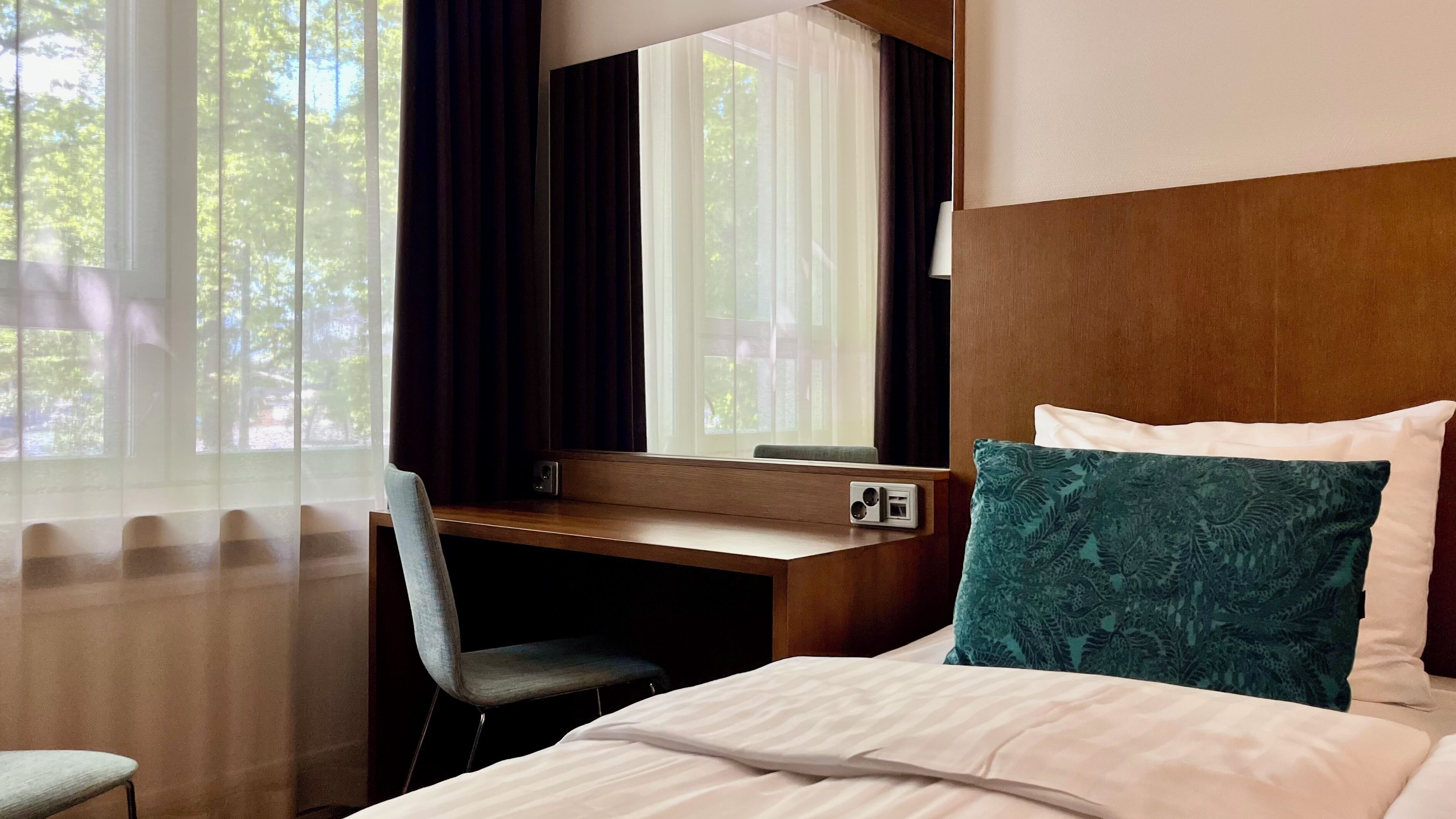 Desk, blackout curtains, iron/ironing board, free WiFi