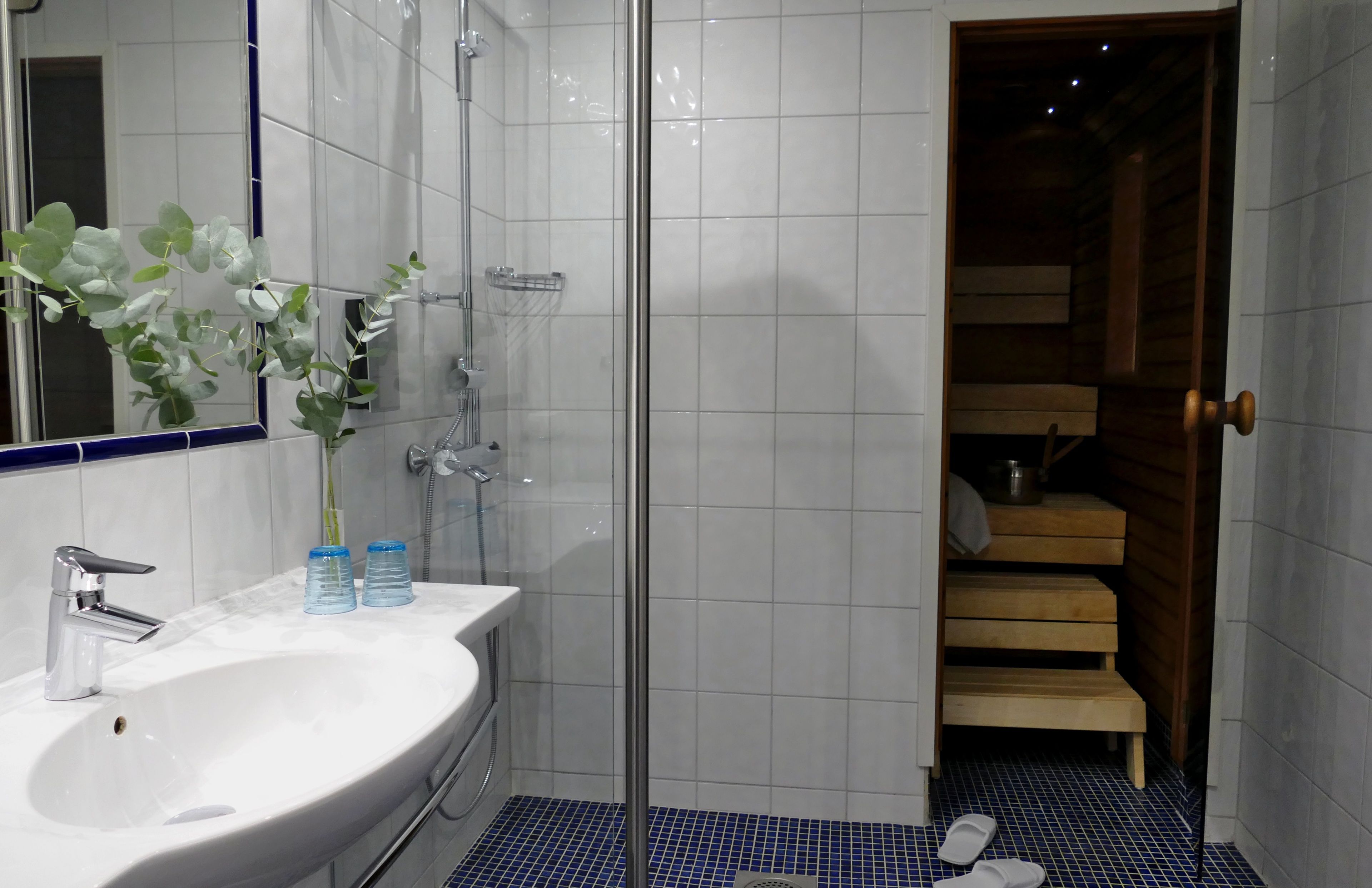 junior studio suite, 1 king bed, sauna | bathroom | free toiletries, hair dryer, bidet, towels