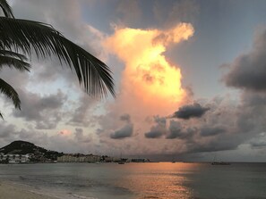 On the beach, beach towels
