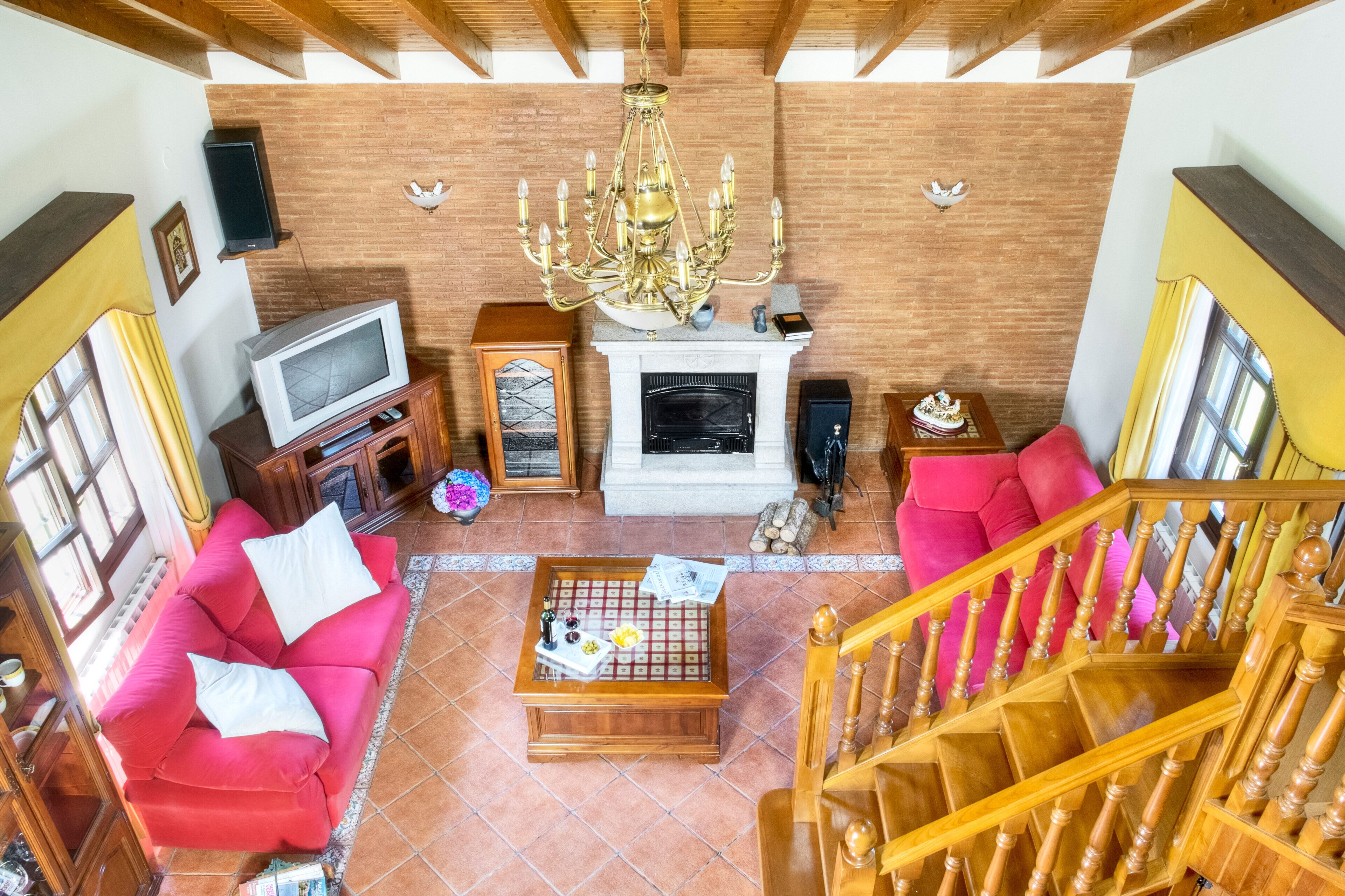 TV, fireplace, DVD player, stereo