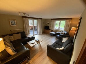 TV, DVD player, table football, books