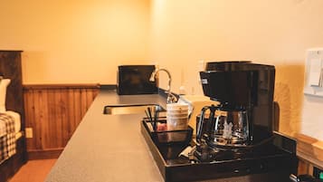 Fridge, microwave, coffee/tea maker