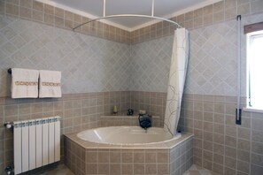 Shower, bidet, towels, toilet paper
