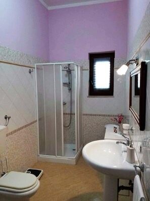 Dusche, Haartrockner, Bidet, Handtücher