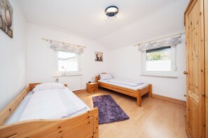 2 bedrooms, in-room safe, iron/ironing board, travel cot