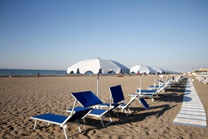 Beach nearby, sun-loungers