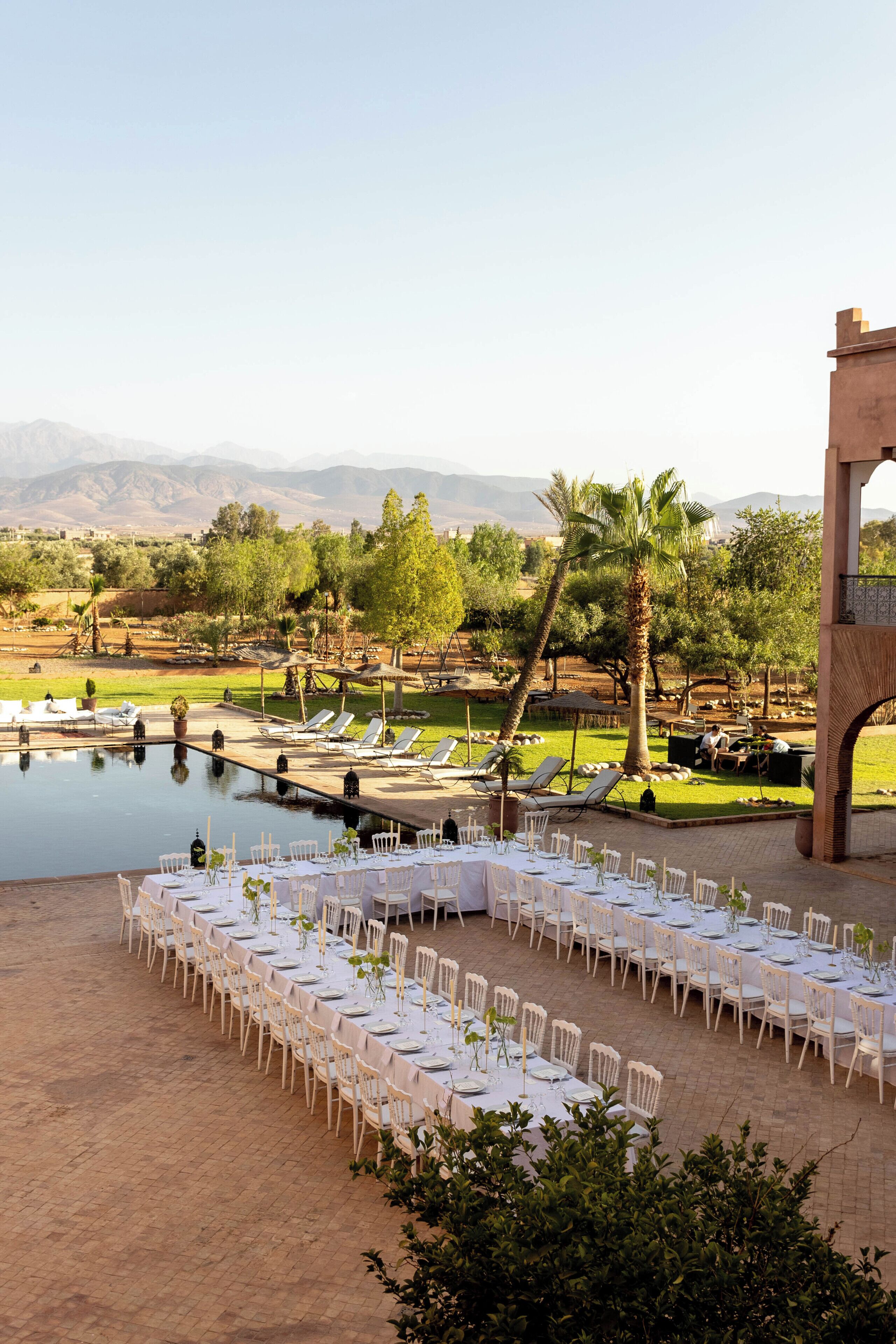 Outdoor banquet area