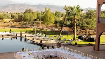 Outdoor banquet area