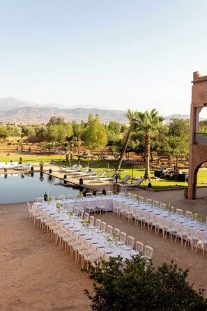 Outdoor banquet area