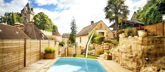 Typical stone house. Heated swimming pool, garden , stunning view