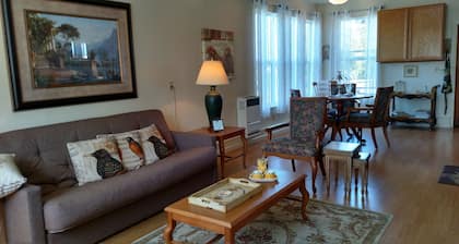 The Garden Suite has beautiful views of forests and pastures! It is dog friendly