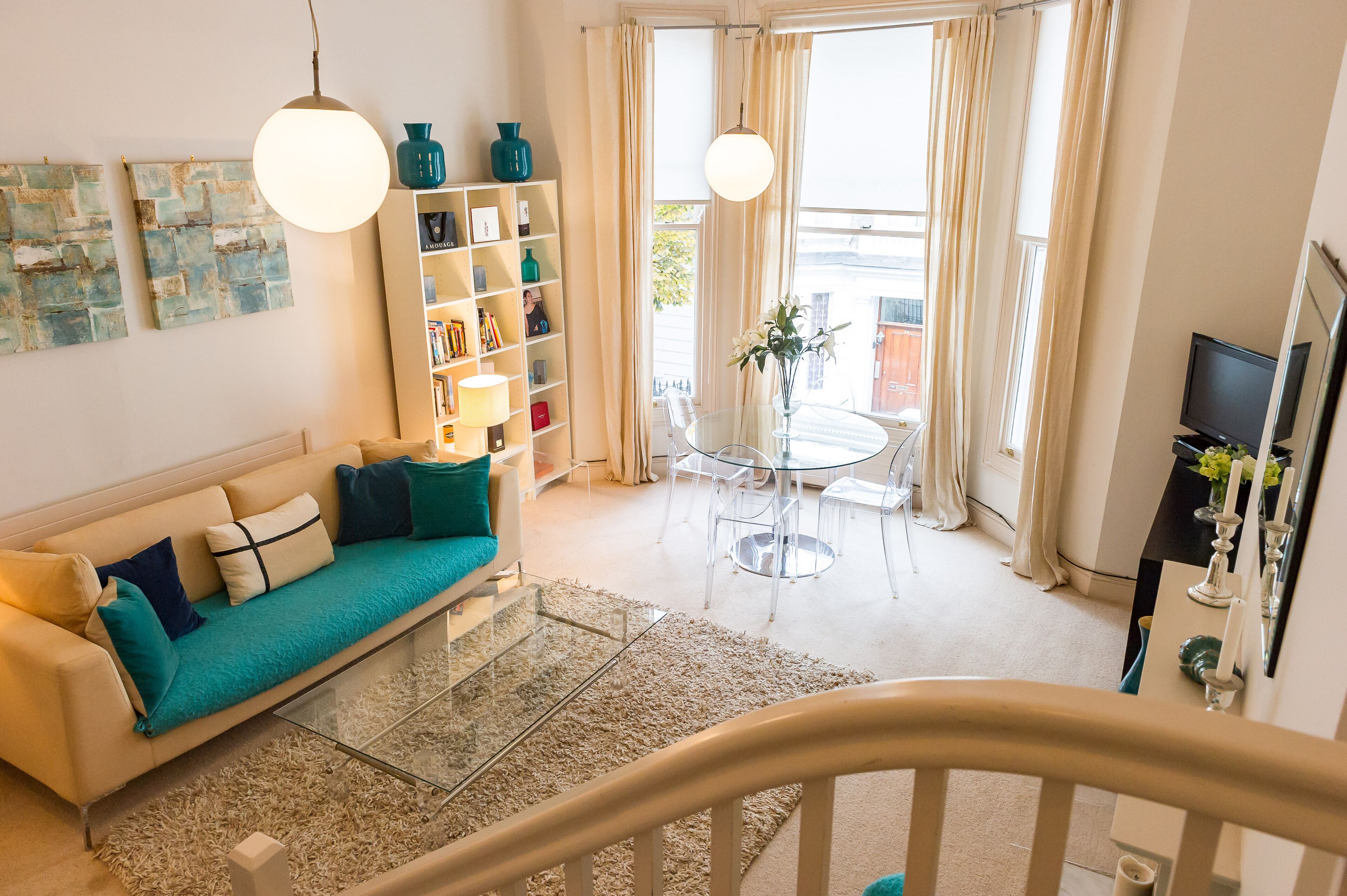 Smart TV, DVD player, books, video library