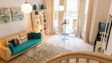 Smart TV, DVD player, books, video library