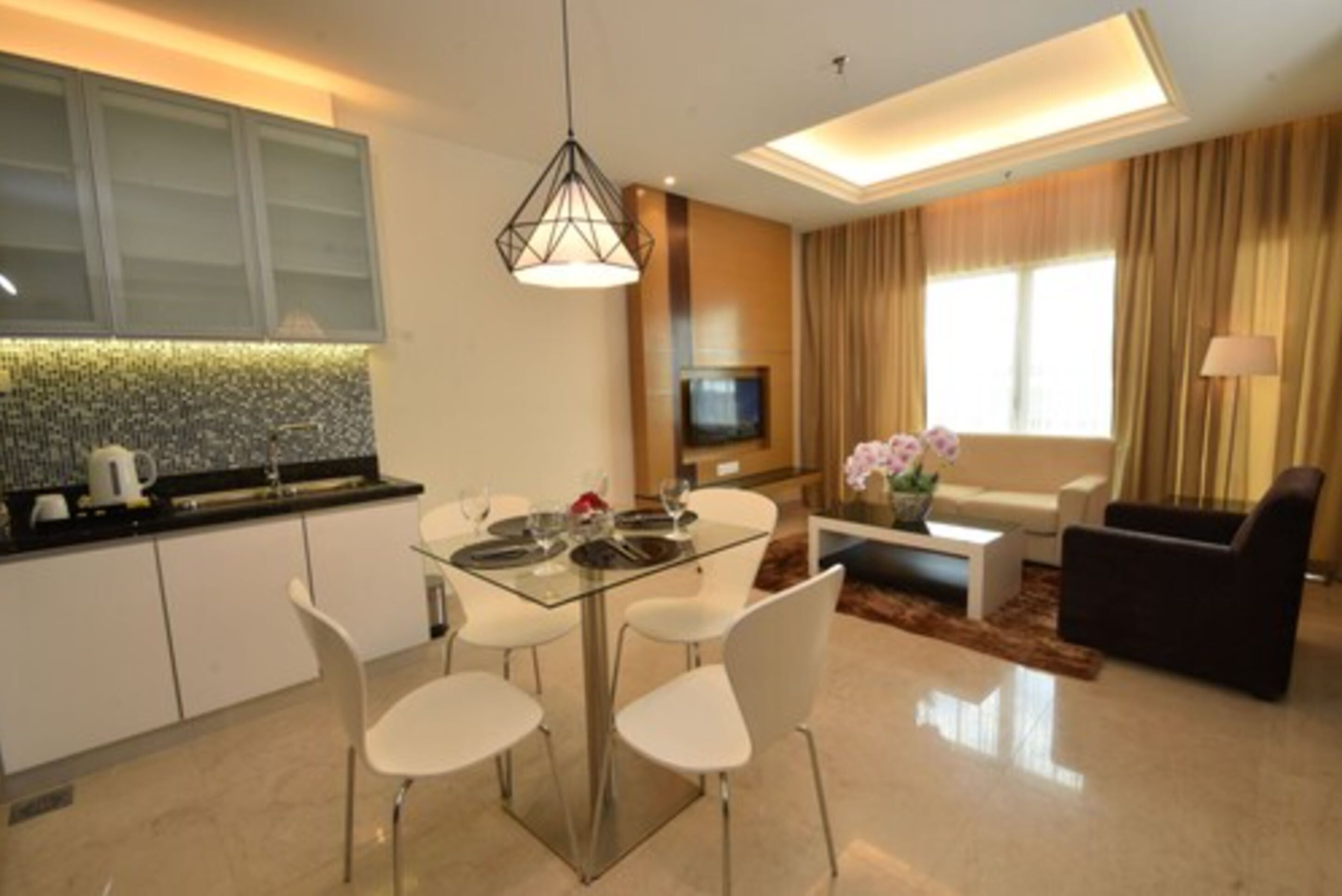 mini-fridge, coffee/tea maker, electric kettle