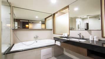 Free toiletries, hair dryer, slippers, towels