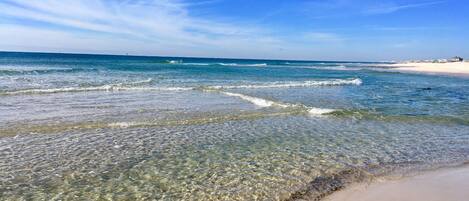 Beach nearby, sun loungers
