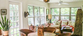 Historic House on San Antonio River and Mission Trail next to Mission San Juan